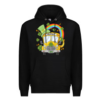 Black st. patrick's day school bus Premium Hoodie - MaliasSmallBusiness