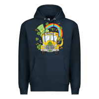 Navy st. patrick's day school bus Premium Hoodie - MaliasSmallBusiness