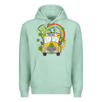 Seafoam st. patrick's day school bus Premium Hoodie - MaliasSmallBusiness