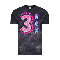 Cloud Black 3 rex pink dinosaur Vintage Tee - MaliasSmallBusiness