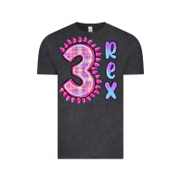 Vintage Black 3 rex pink dinosaur Vintage Tee - MaliasSmallBusiness