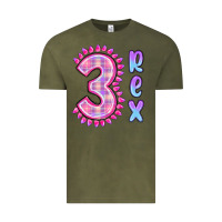 Vintage Olive 3 rex pink dinosaur Vintage Tee - MaliasSmallBusiness