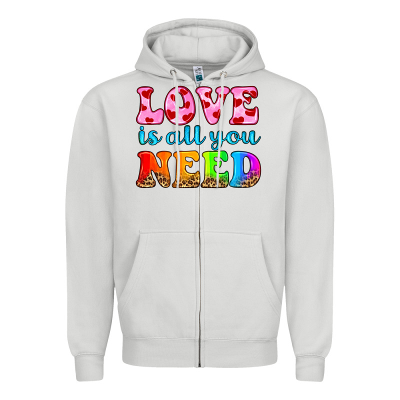 Love Is All You Need Zipper Hoodie by HRA Design Shop | Teevron