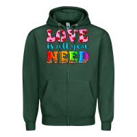 Sports Green love is all you need Zipper Hoodie - HRA Design Shop