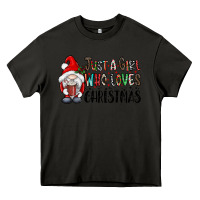 Asphalt just a girk who loves christmas Heavy Core Tee - CowhideDigitalArt