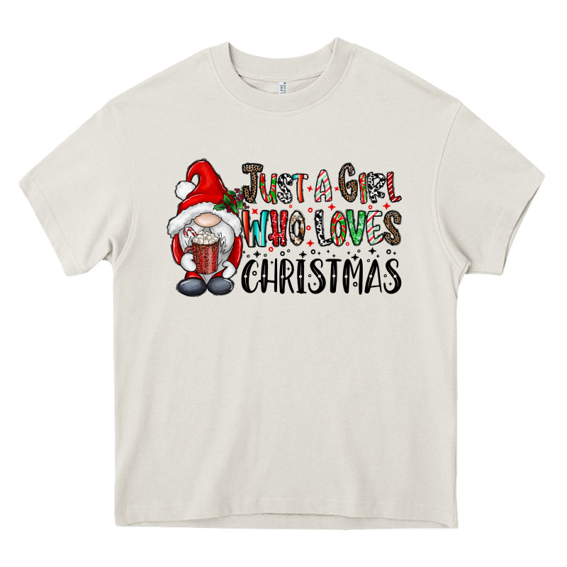 Just A Girk Who Loves Christmas Heavy Core Tee by CowhideDigitalArt | Teevron