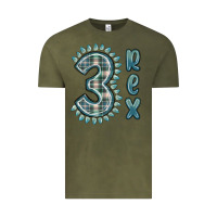 Vintage Olive 3 rex green dinosaur Vintage Tee - MaliasSmallBusiness