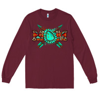 Burgundy aztec mom Long Sleeve Tee - Zillion Design Studio