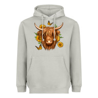 Moon Dust sunflowers long haired cow Heavyweight Hoodie - Jasminsmagicworld
