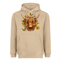 Mushroom sunflowers long haired cow Heavyweight Hoodie - Jasminsmagicworld