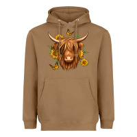 Toasted Coconut sunflowers long haired cow Heavyweight Hoodie - Jasminsmagicworld