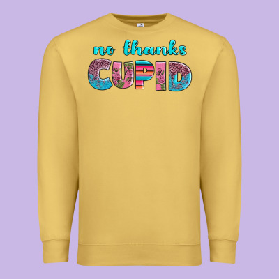 No Thanks Cupid Premium Sweatshirt Designed By Adodesignshop