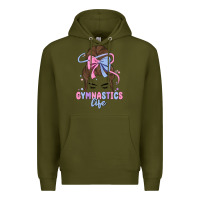 Army Green gymnastics life Premium Hoodie - MaliasSmallBusiness
