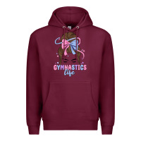 Burgundy gymnastics life Premium Hoodie - MaliasSmallBusiness