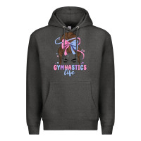 Charcoal Heather gymnastics life Premium Hoodie - MaliasSmallBusiness