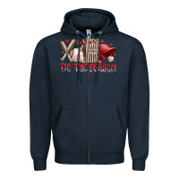 Navy tis the season baseball Zipper Hoodie - RacoonDesign