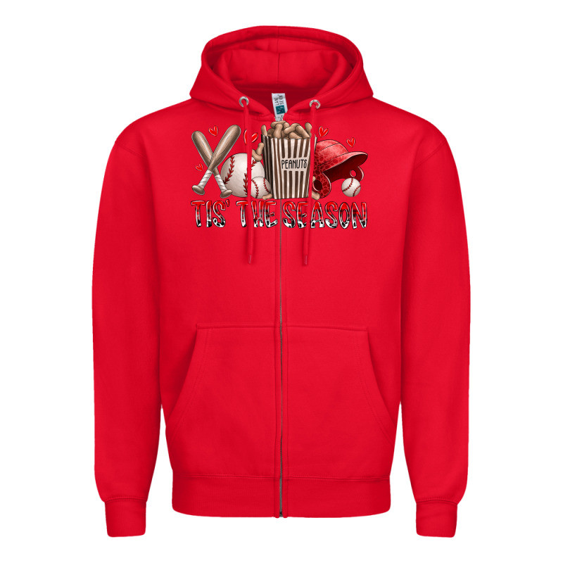 Tis The Season Baseball Zipper Hoodie by RacoonDesign | Teevron