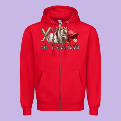 Tis The Season Baseball Zipper Hoodie Designed By Racoondesign