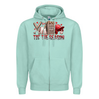 Seafoam tis the season baseball Zipper Hoodie - RacoonDesign
