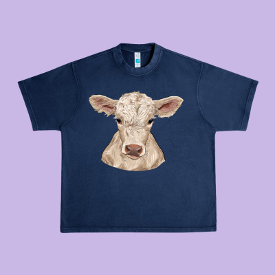 Charolais Calf Urban Heavy Tee Designed By Ranaportraitstore