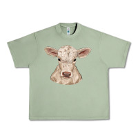 Oil Green charolais calf Urban Heavy Tee - RanaPortraitStore
