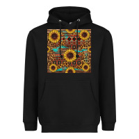 Black sunflower and leopard seamless pattern Heavyweight Hoodie - BundleAndBundleShop