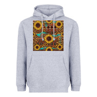 Heather Grey sunflower and leopard seamless pattern Heavyweight Hoodie - BundleAndBundleShop