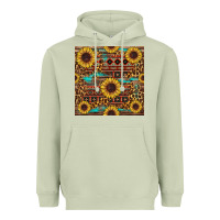 Matcha sunflower and leopard seamless pattern Heavyweight Hoodie - BundleAndBundleShop