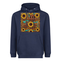 Navy sunflower and leopard seamless pattern Heavyweight Hoodie - BundleAndBundleShop