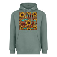 Sage sunflower and leopard seamless pattern Heavyweight Hoodie - BundleAndBundleShop