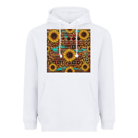 White sunflower and leopard seamless pattern Heavyweight Hoodie - BundleAndBundleShop