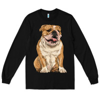 Black english bulldog Long Sleeve Tee - RanaPortraitStore