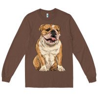 Chestnut english bulldog Long Sleeve Tee - RanaPortraitStore