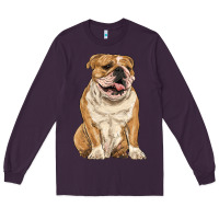 Plum english bulldog Long Sleeve Tee - RanaPortraitStore