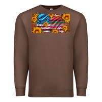 Chestnut usa flag and serape with leopard and sunflowers license plate Premium Sweatshirt - Artiststas