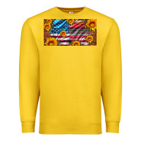 Lemon usa flag and serape with leopard and sunflowers license plate Premium Sweatshirt - Artiststas