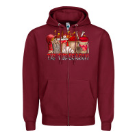 Burgundy tis the season Zipper Hoodie - RacoonDesign