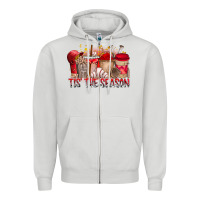 Dove Grey tis the season Zipper Hoodie - RacoonDesign