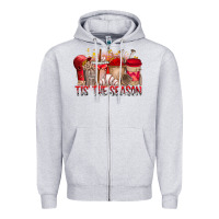 Heather Grey tis the season Zipper Hoodie - RacoonDesign