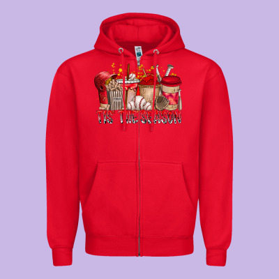 Tis The Season Zipper Hoodie Designed By Racoondesign