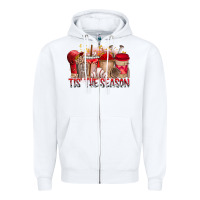 White tis the season Zipper Hoodie - RacoonDesign