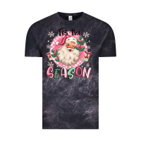 Cloud Black pink santa 'tis the season Vintage Tee - MaliasSmallBusiness