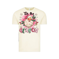 Vintage Arctic pink santa 'tis the season Vintage Tee - MaliasSmallBusiness