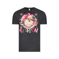 Vintage Black pink santa 'tis the season Vintage Tee - MaliasSmallBusiness