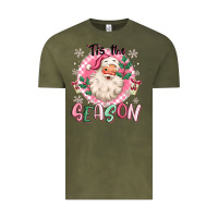 Vintage Olive pink santa 'tis the season Vintage Tee - MaliasSmallBusiness