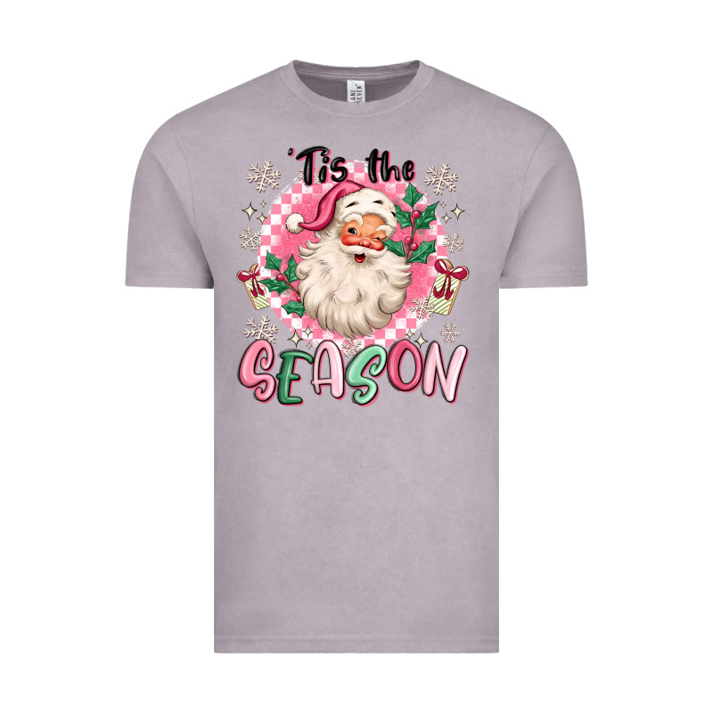 Pink Santa 'tis The Season Vintage Tee by MaliasSmallBusiness | Teevron