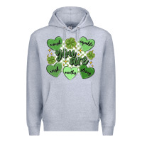 Heather Grey st. patrick's day positive affirmations Premium Hoodie - MaliasSmallBusiness