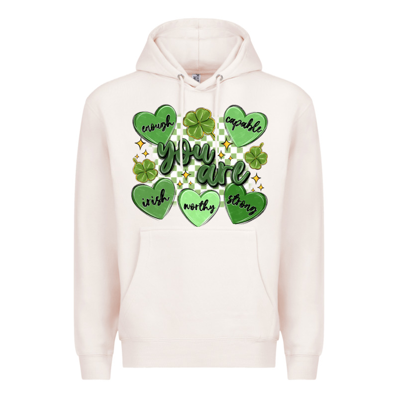 St. Patrick's Day Positive Affirmations Premium Hoodie by MaliasSmallBusiness | Teevron