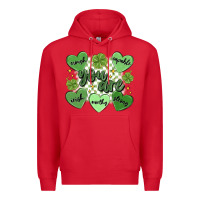 Red st. patrick's day positive affirmations Premium Hoodie - MaliasSmallBusiness