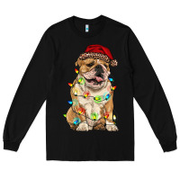 Black christmas bulldog Long Sleeve Tee - RanaPortraitStore